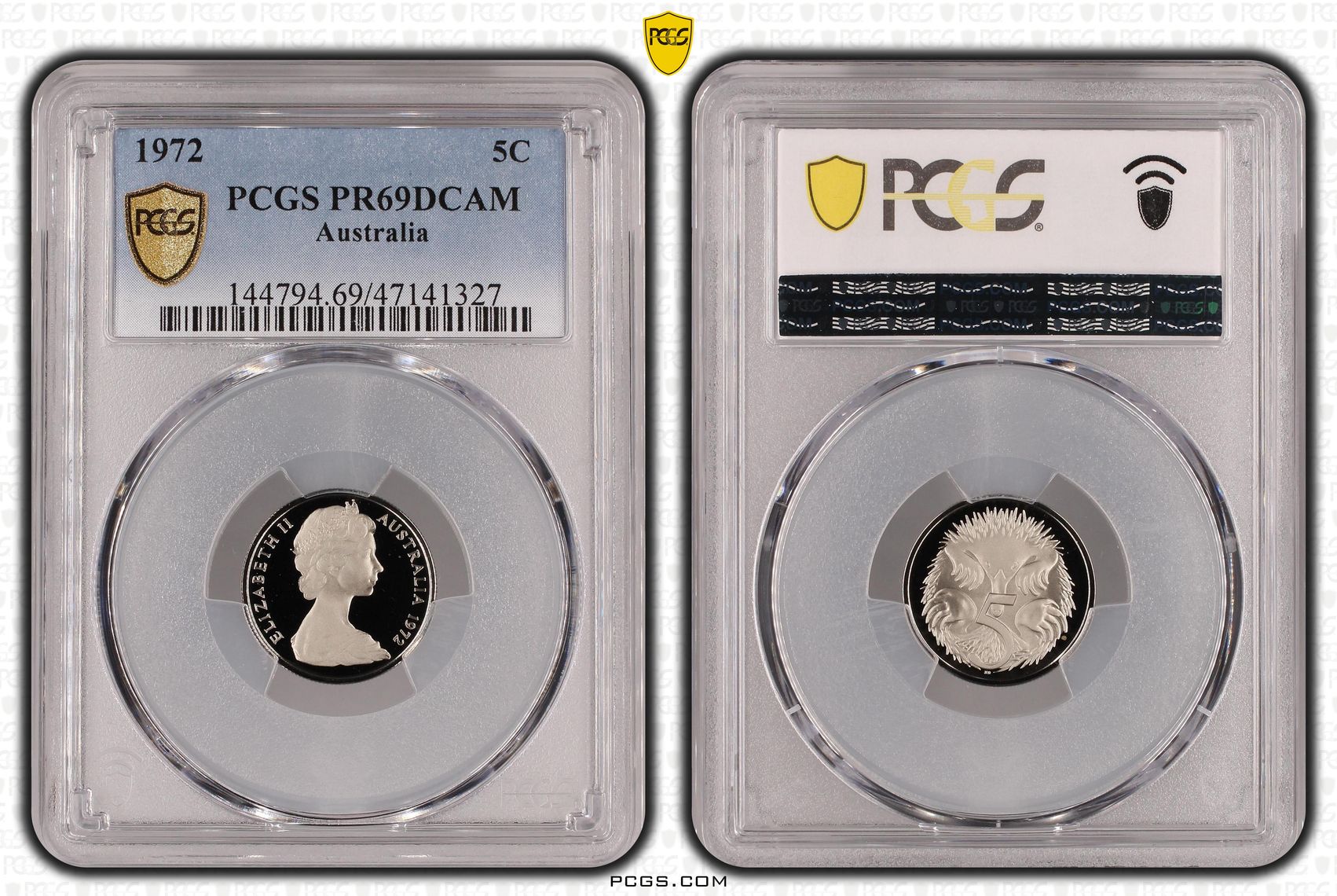 Elizabeth II, Five Cent, 1972, PCGS PR69DCAM