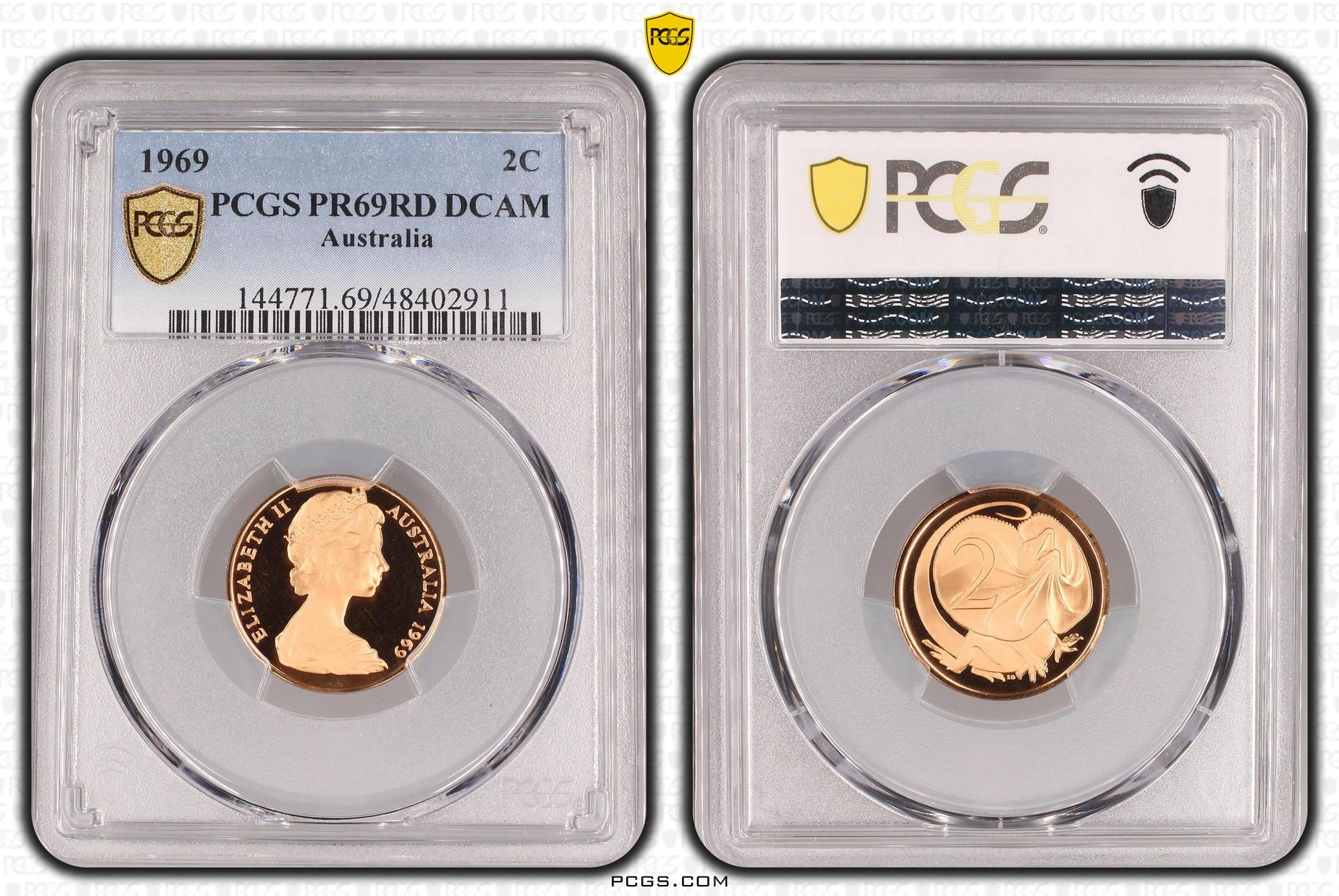Elizabeth II, Two Cent, 1969, PCGS PR69DCAM