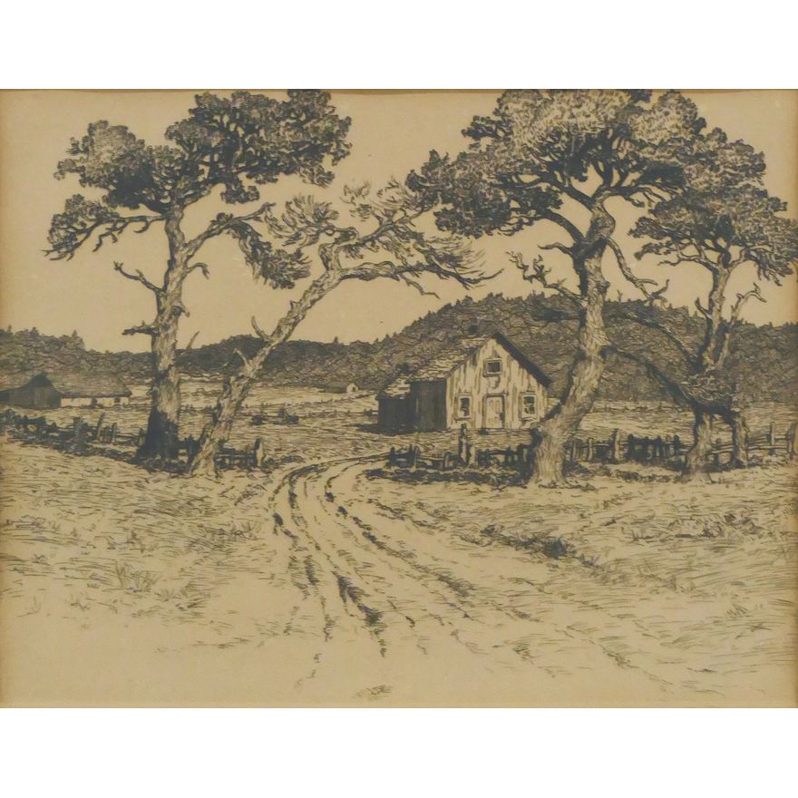 Melville Wire 'Back From The Beach' Etching.