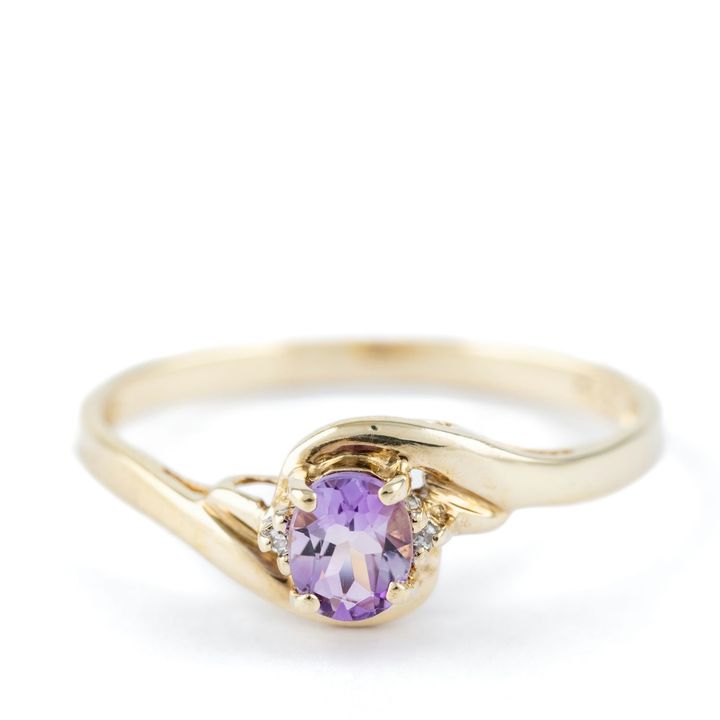 Amethyst & Diamond Ring 9ct