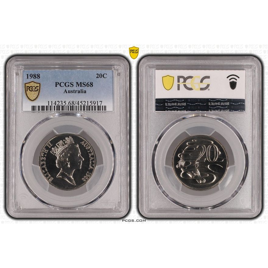 Twenty Cent, 1988, PCGS MS68