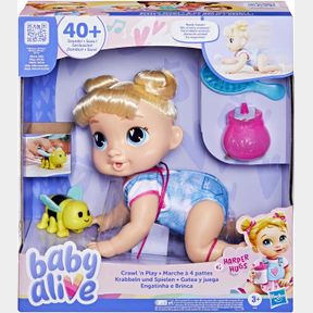 BABY ALIVE CRAWL 'N PLAY HARPER HUGS ELECTRONIC CRAWLING BABY DOLL SET, BLONDE HAIR, KIDS TOYS FOR GIRLS & BOYS 3 YEARS & UP, 10.7