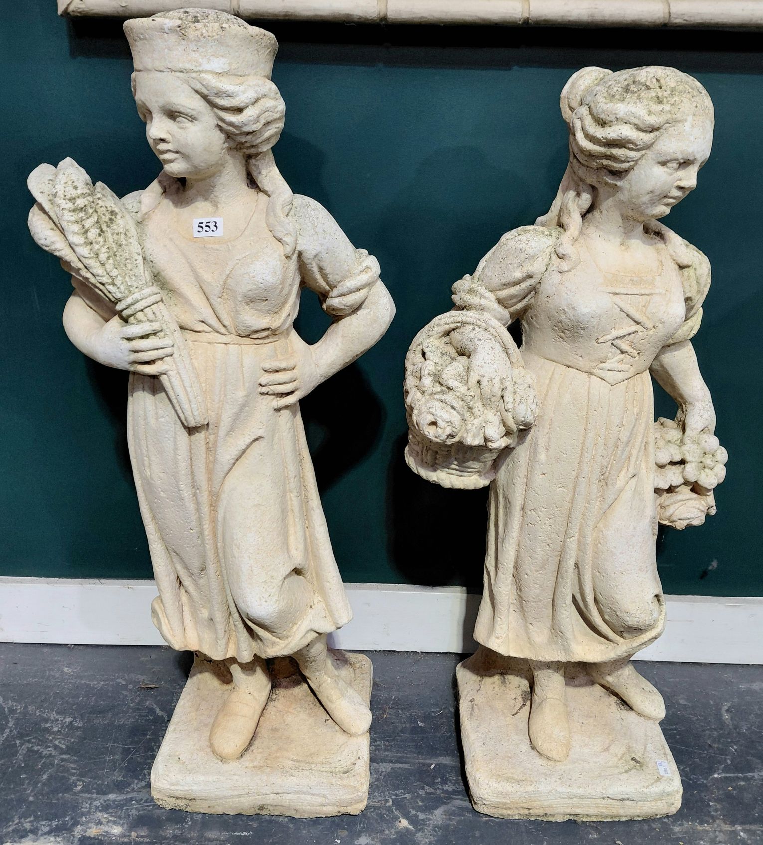 A PAIR OF ALLEGORICAL STATUES