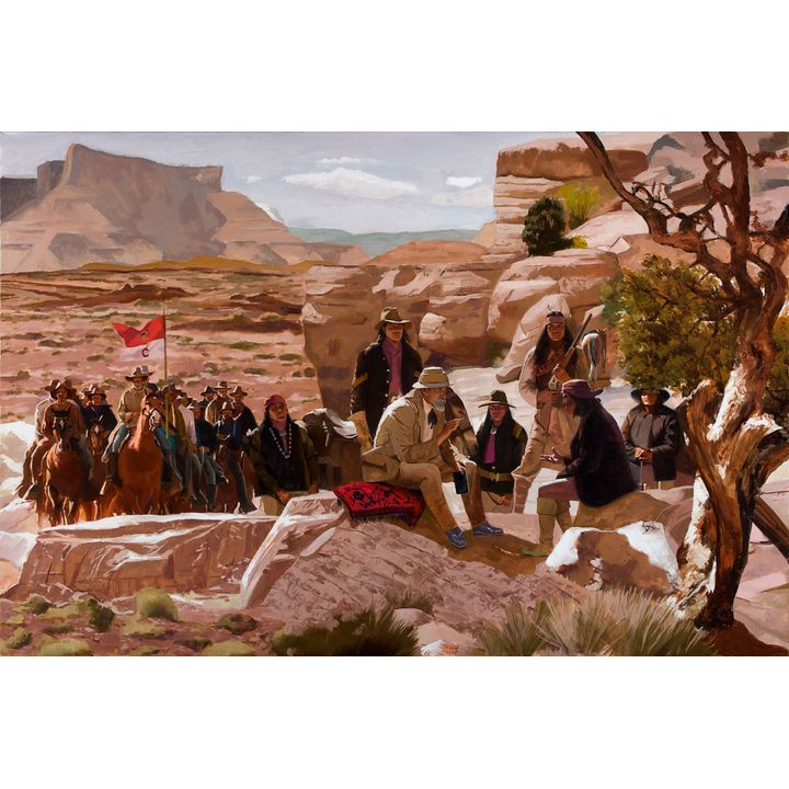Jim Carson, (1942-) Geronimo Surrenders to General Crook