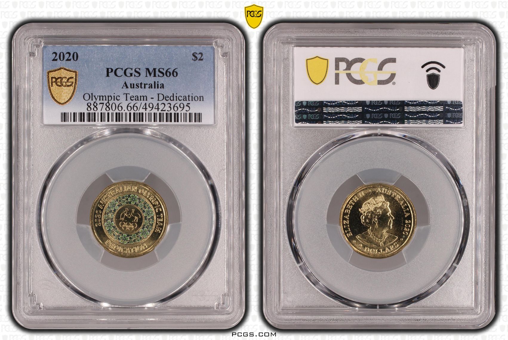 Olympic Team - Dedication , Two Dollar, 2020, PCGS MS66