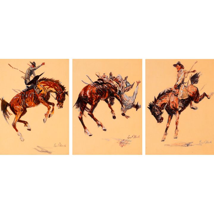 Leal Mack (1892-1962), Bucking Bronco #1, #2, #3