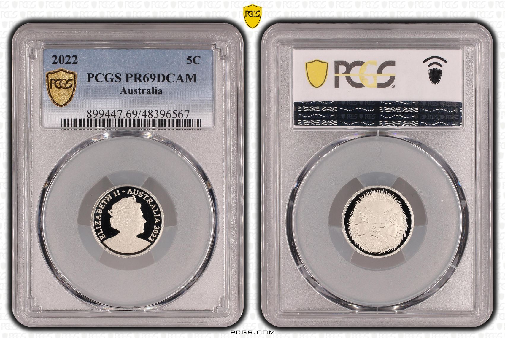 Elizabeth II, Five Cent, 2022, PCGS PR69DCAM