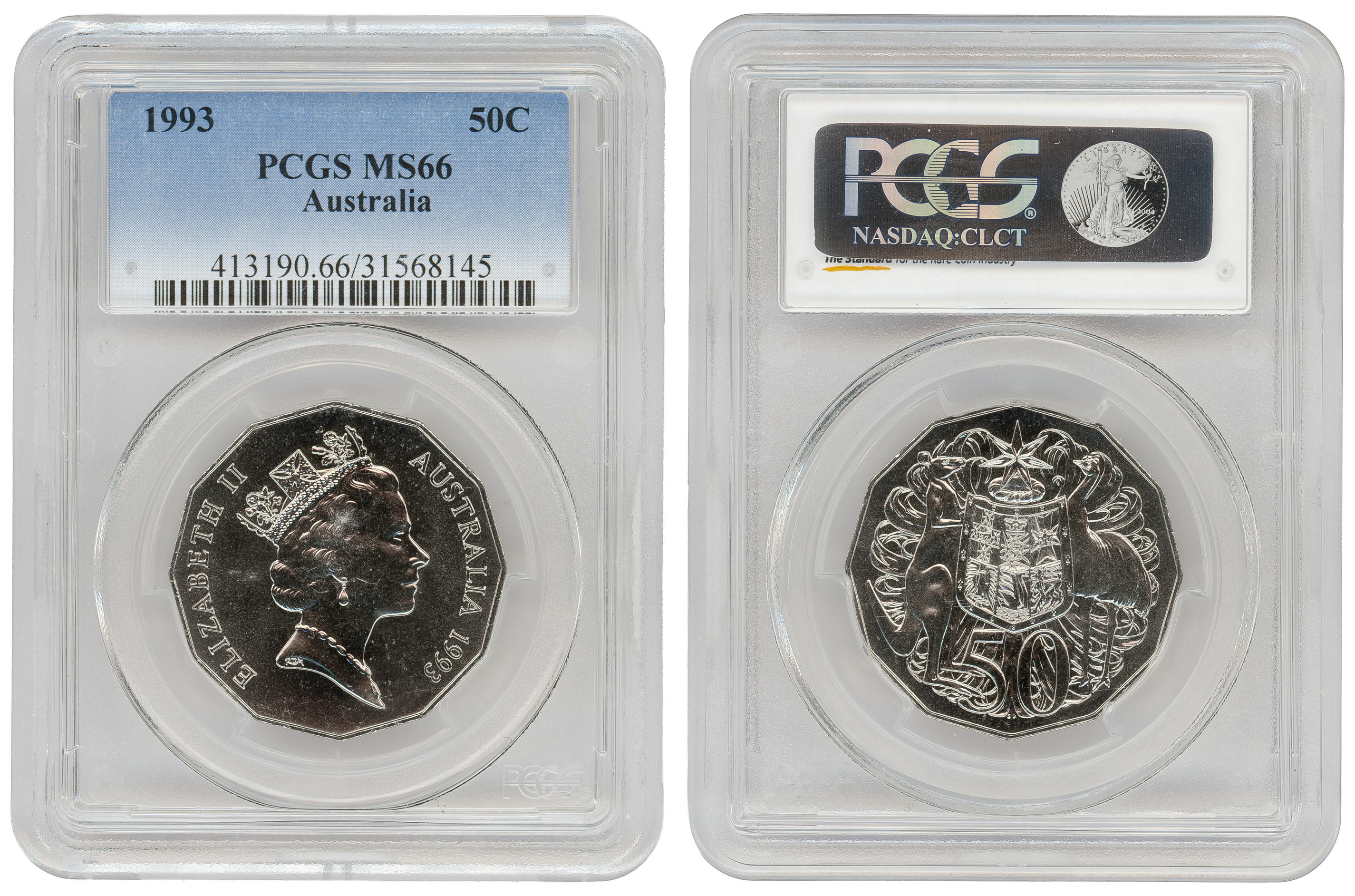 Fifty Cent, 1993, PCGS MS66
