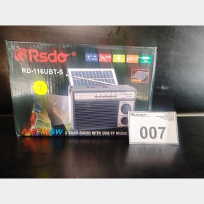 Portable Am/Fm Radio Solar Rechargeable Music Player RD-117U BT-S