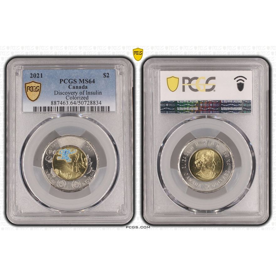 Canada, Discovery of Insulin, Two Dollar, 2021, PCGS MS64