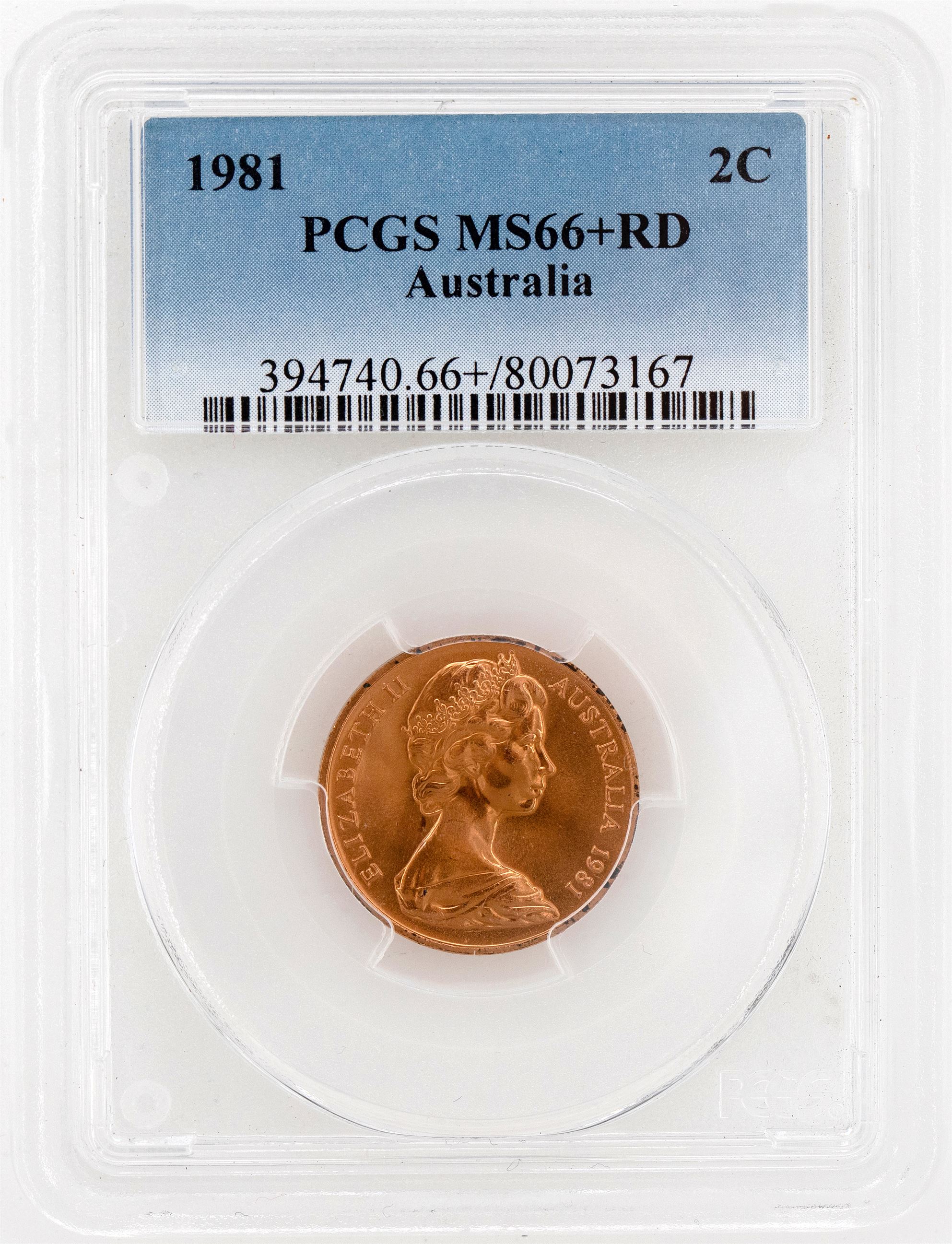 1981 Australia Two Cent, 2c PCGS - MS66+RD -167