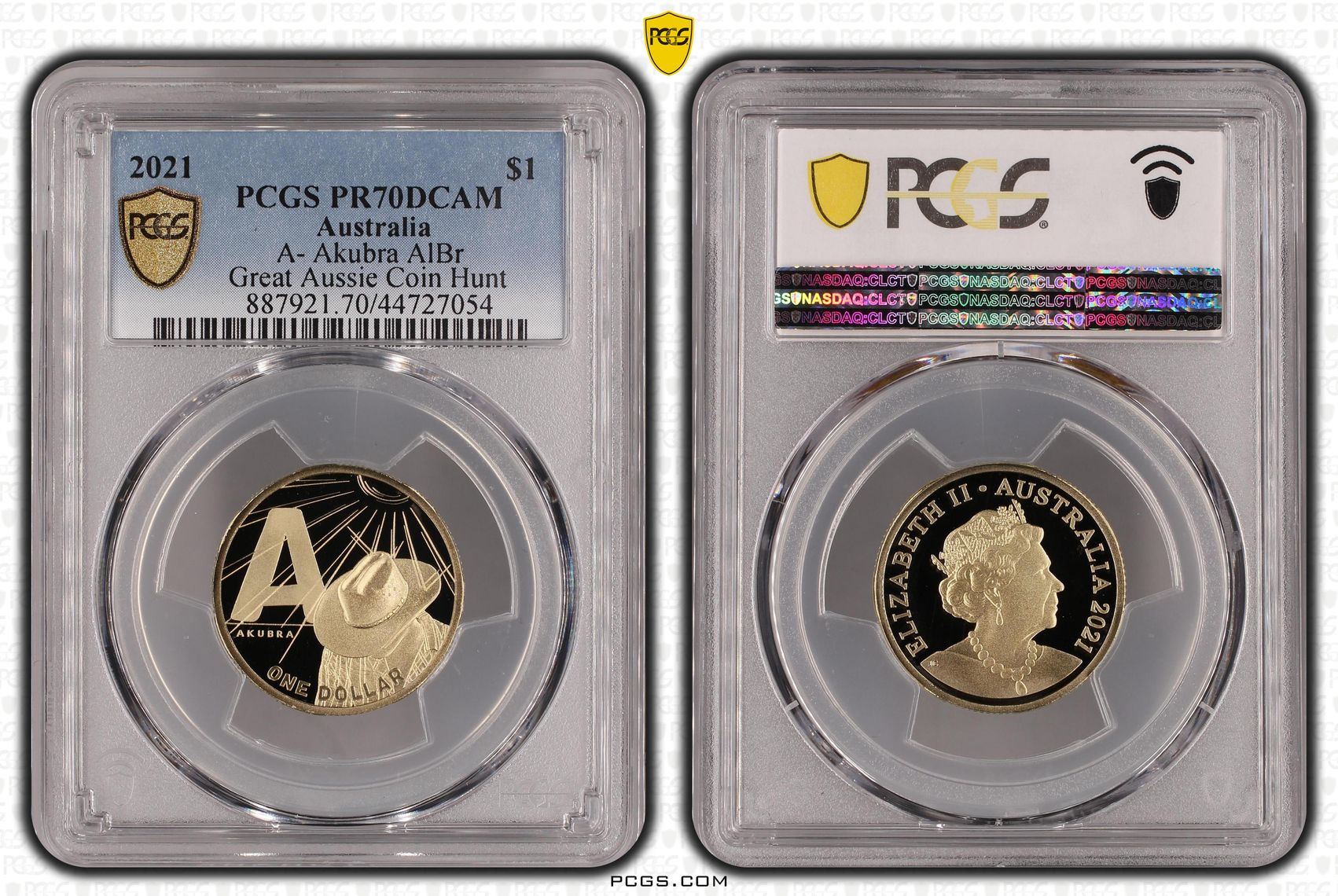 2021 Australia One Dollar, $1 A- Akubra AlBr PCGS - PR70DCAM POP 10/0 -054