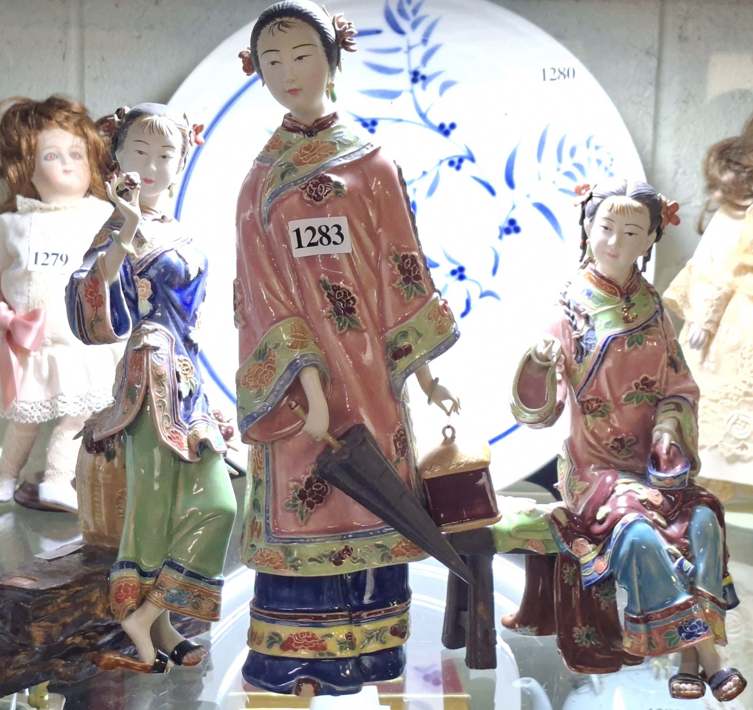 Three Chinese Lady Figurines