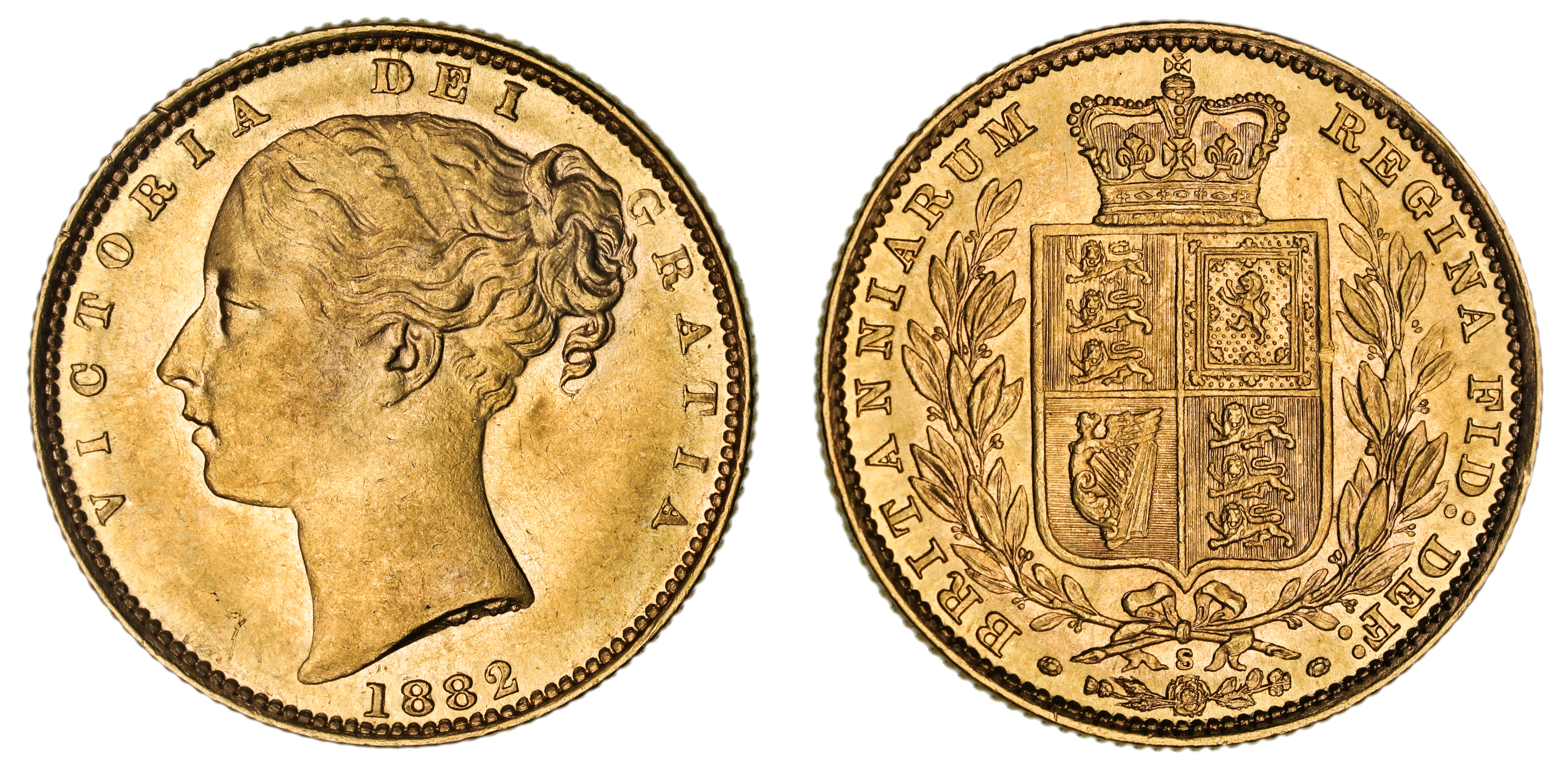 Victoria, Shield Reverse - Sydney Mint - Young, Sovereign, 1882, EF