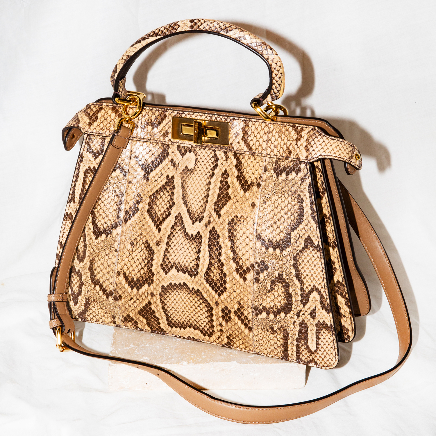 65 · Fendi Peekaboo ISeeU Python Skin Medium