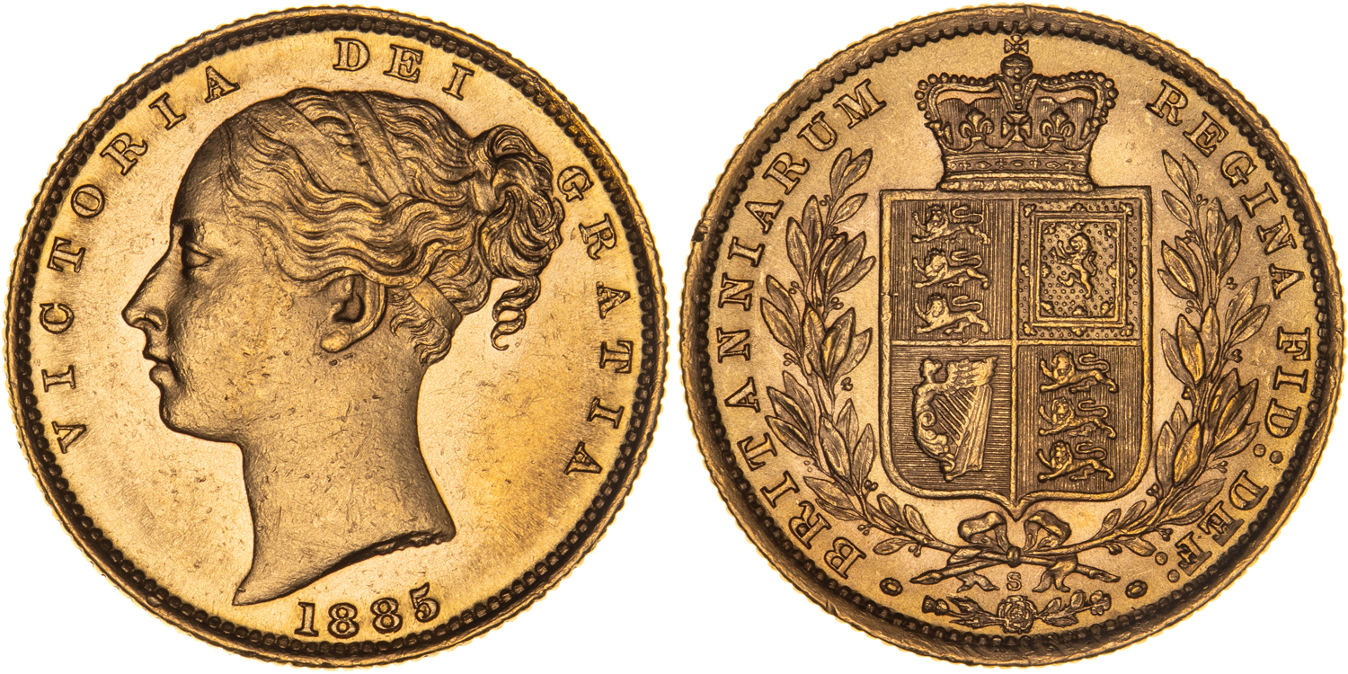 Victoria, Sovereign, 1885-S, EF