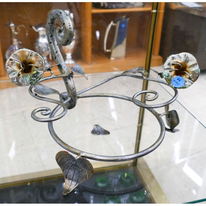 Wrought Floral Centerpiece 12'' -  Small piece broken off