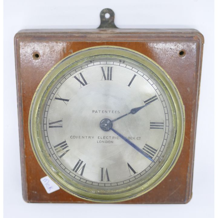 Antique Coventry Electric Clock Company London Brass Clock- 6.5'' mounted