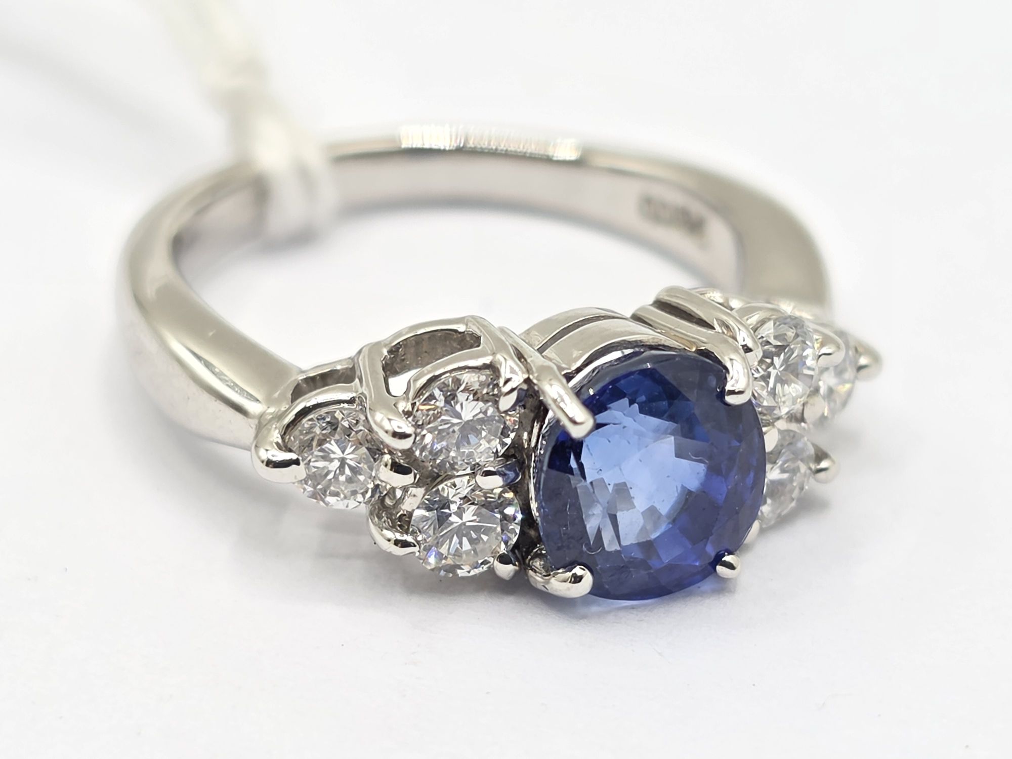 Platinum Sapphire Diamond Ring