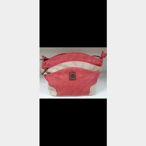 L&H LADIES HANDBAG RED 3ZIP ROUND - 51626/5438
