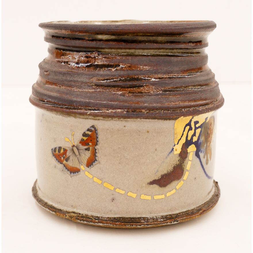 Robert Sperry ''Butterfly Jar'' Stoneware with Decal