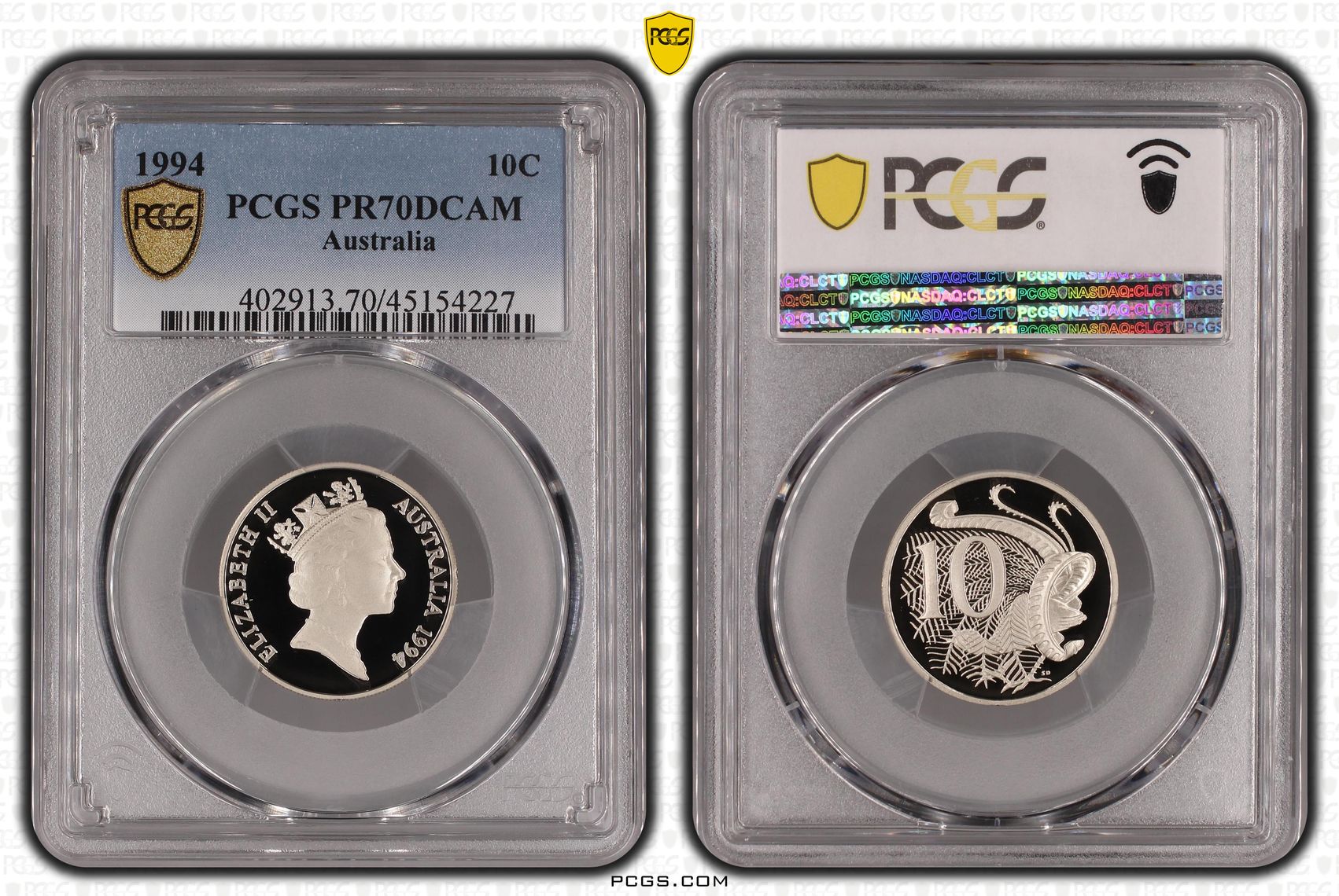 Elizabeth II, Ten Cent, 1994, PCGS PR 70DCAM