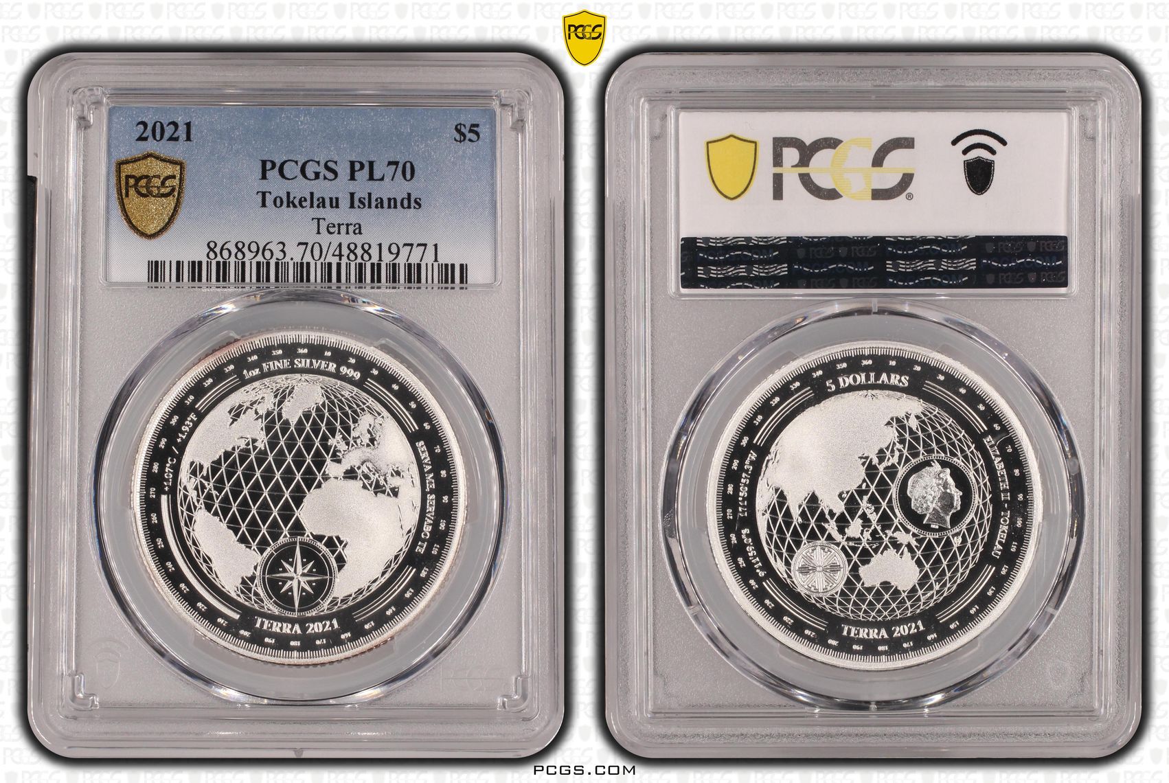 Tokelau Islands, Terra, POP 5/0, Five Dollar, 2021, PCGS PL70