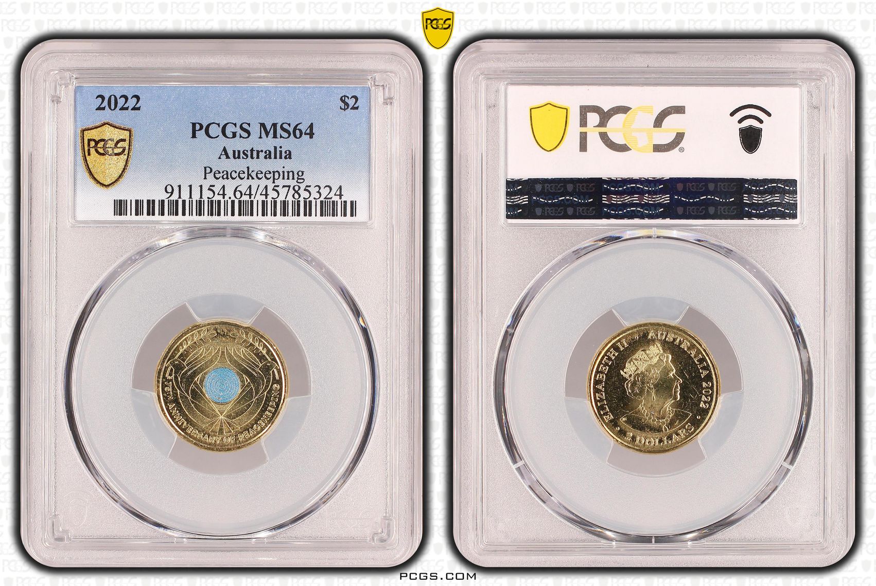 Elizabeth II, Peacekeeping, Two Dollar, 2022, PCGS MS 64