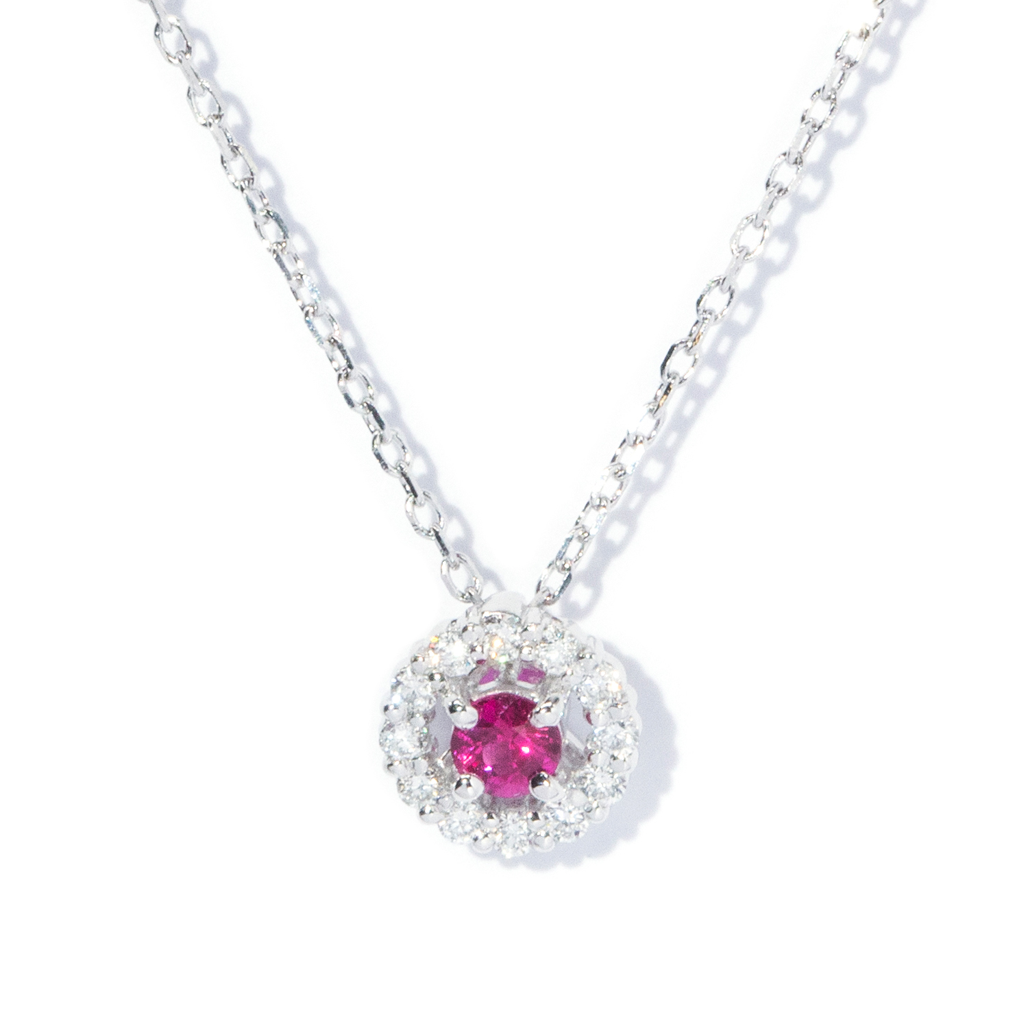 Platinum Ruby and Diamond Pendant