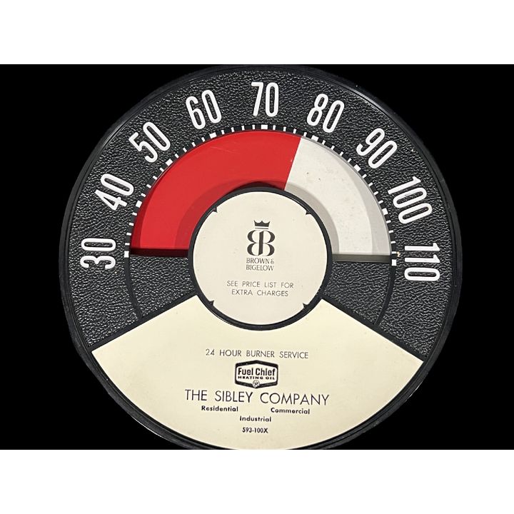 Texaco Fuel Chief Heating Oil 24 Hour Burner Service Plastic Thermometer