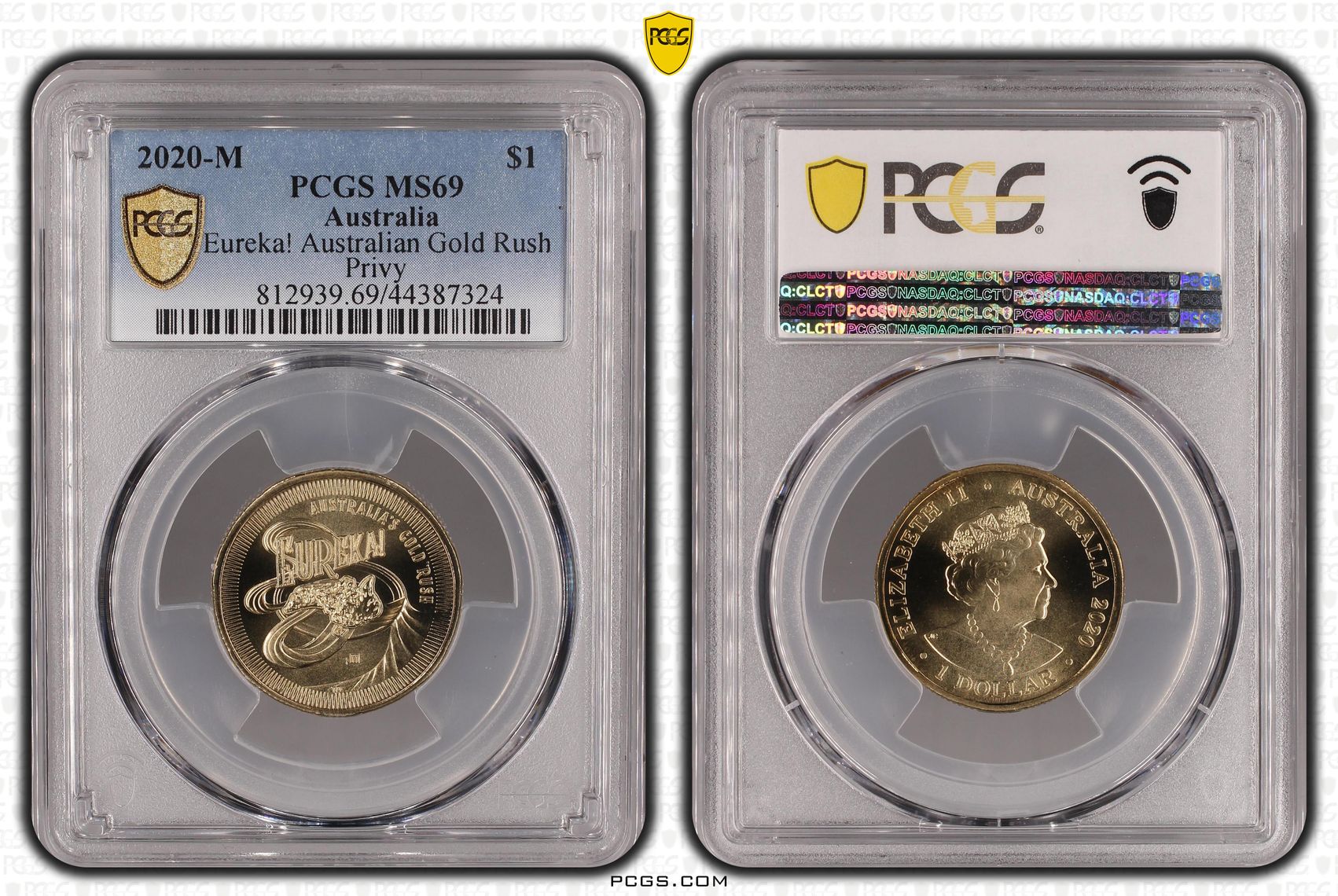 2020-M Australia One Dollar, $1 Eureka! Australian Gold Rush - Privy PCGS - MS69 POP 4/0 -324