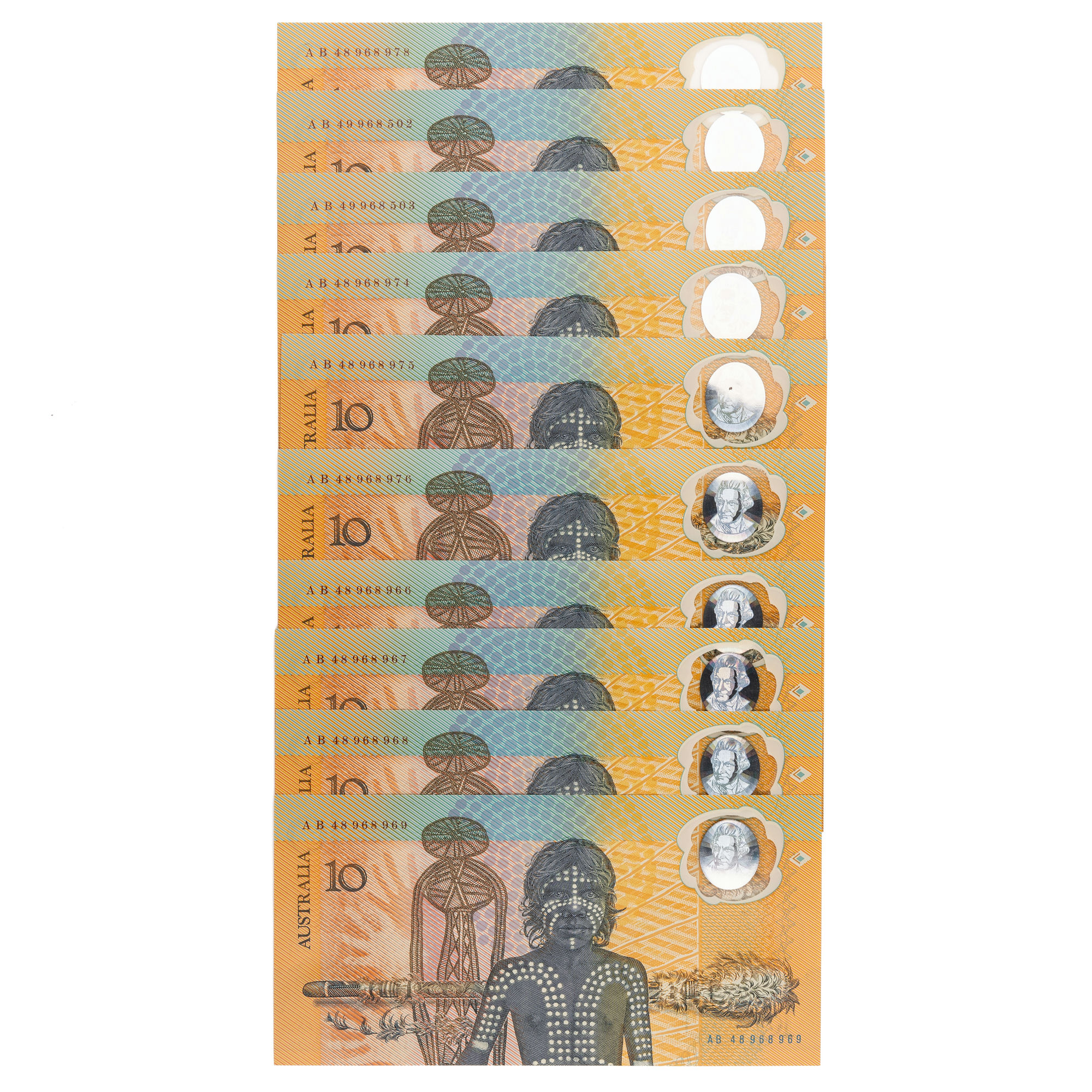 Fraser/Johnston, Bicentenary, Ten Dollars, 1988, UNC