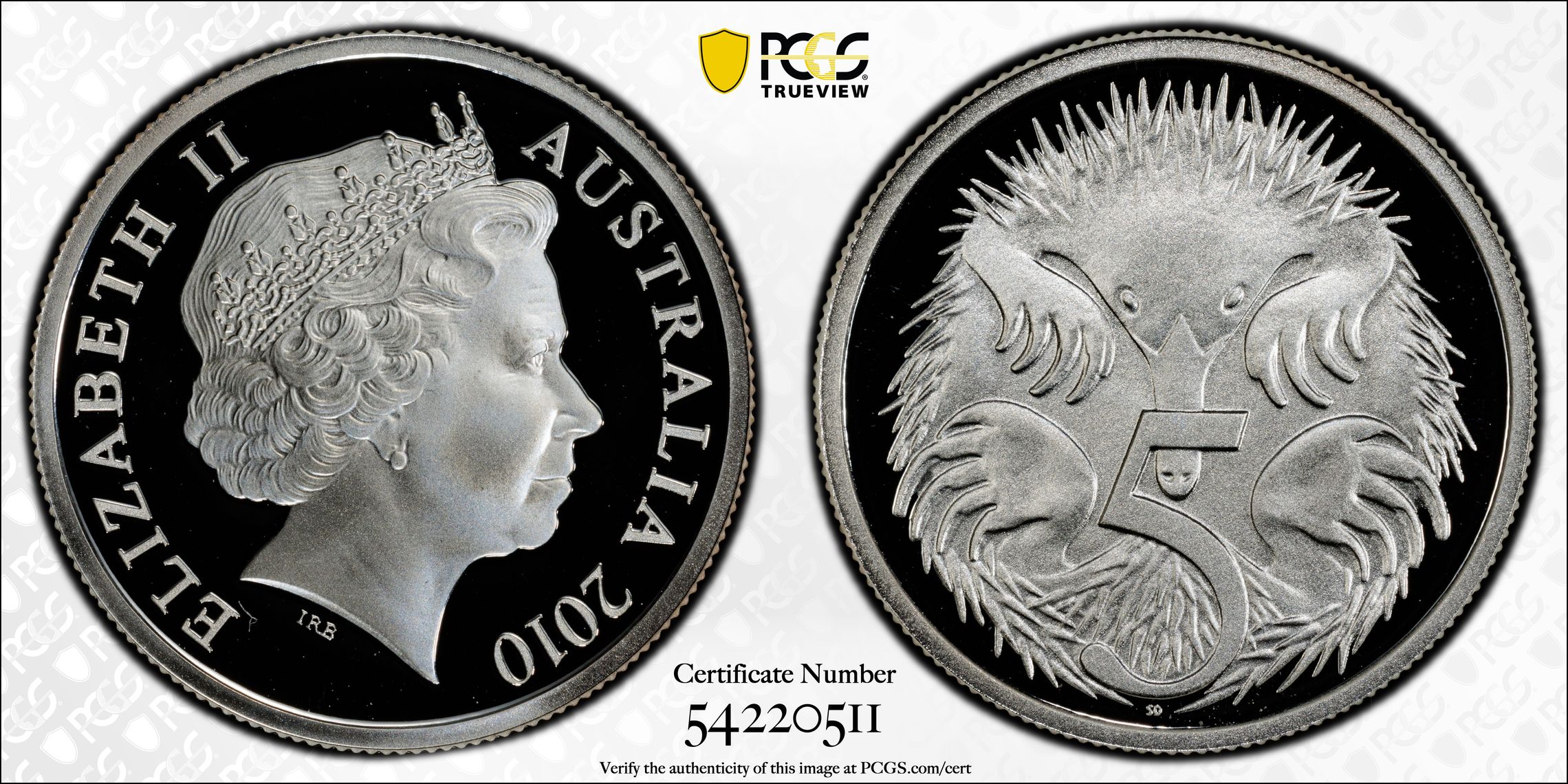 Elizabeth II, Silver, POP 7/0, Five Cent, 2010, PCGS PR70DCAM