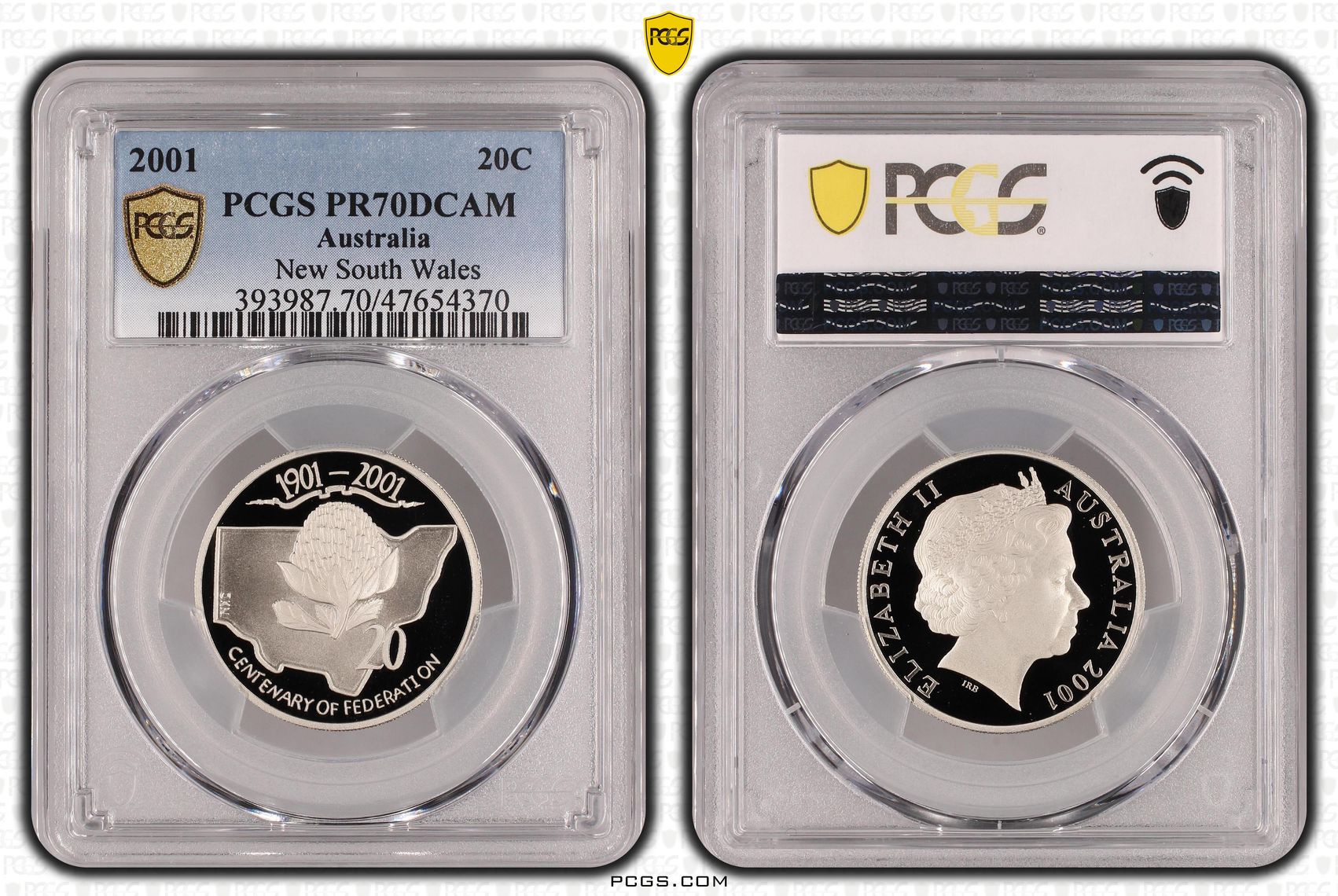 Elizabeth II, New South Wales, Twenty Cent, 2001, PCGS PR70DCAM