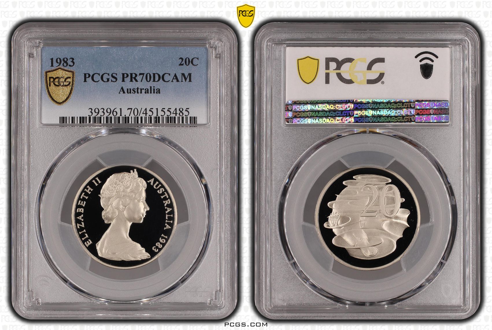 1983 Australia Twenty Cent, 20c PCGS - PR70DCAM POP 19/0 -485