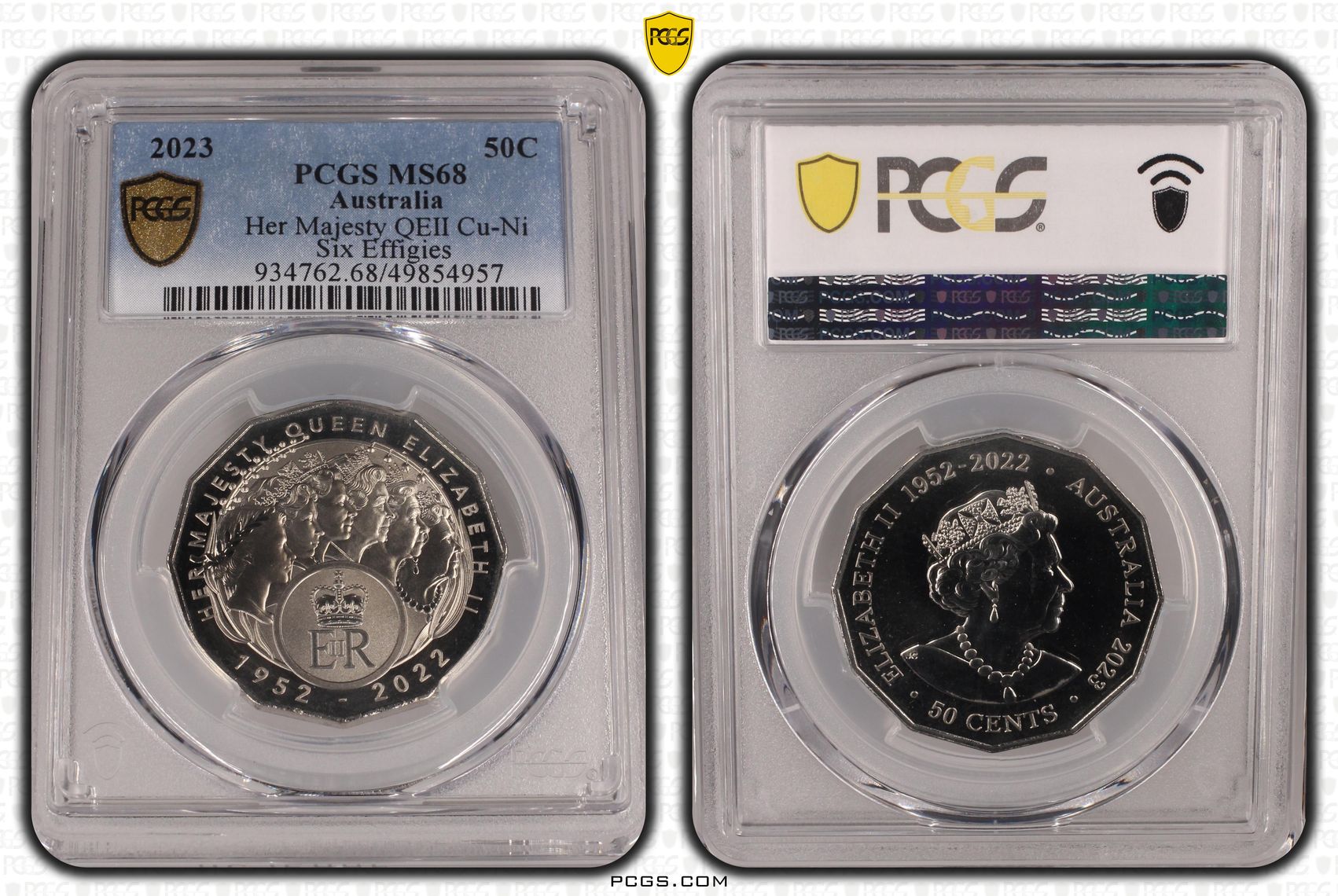 Her Majesty QEII Cu-Ni , Fifty Cent, 2023, PCGS MS68