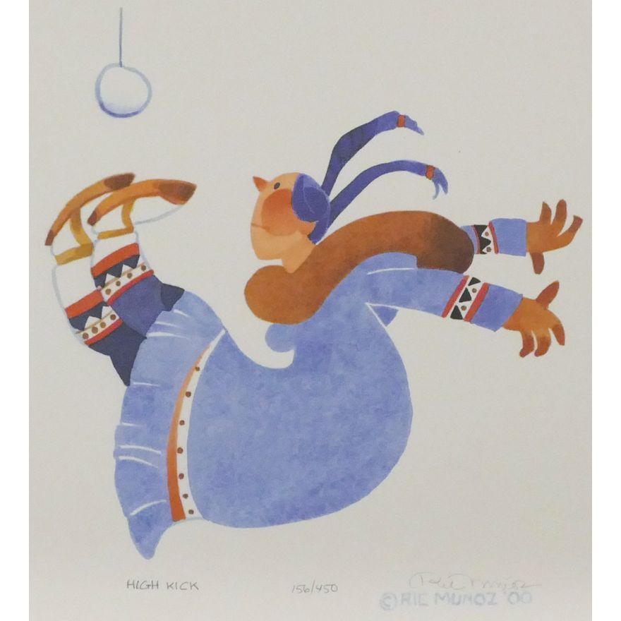 Rie Munoz "High Kick" 2000 Signed Print 14.25" x 14.25" Sheet.