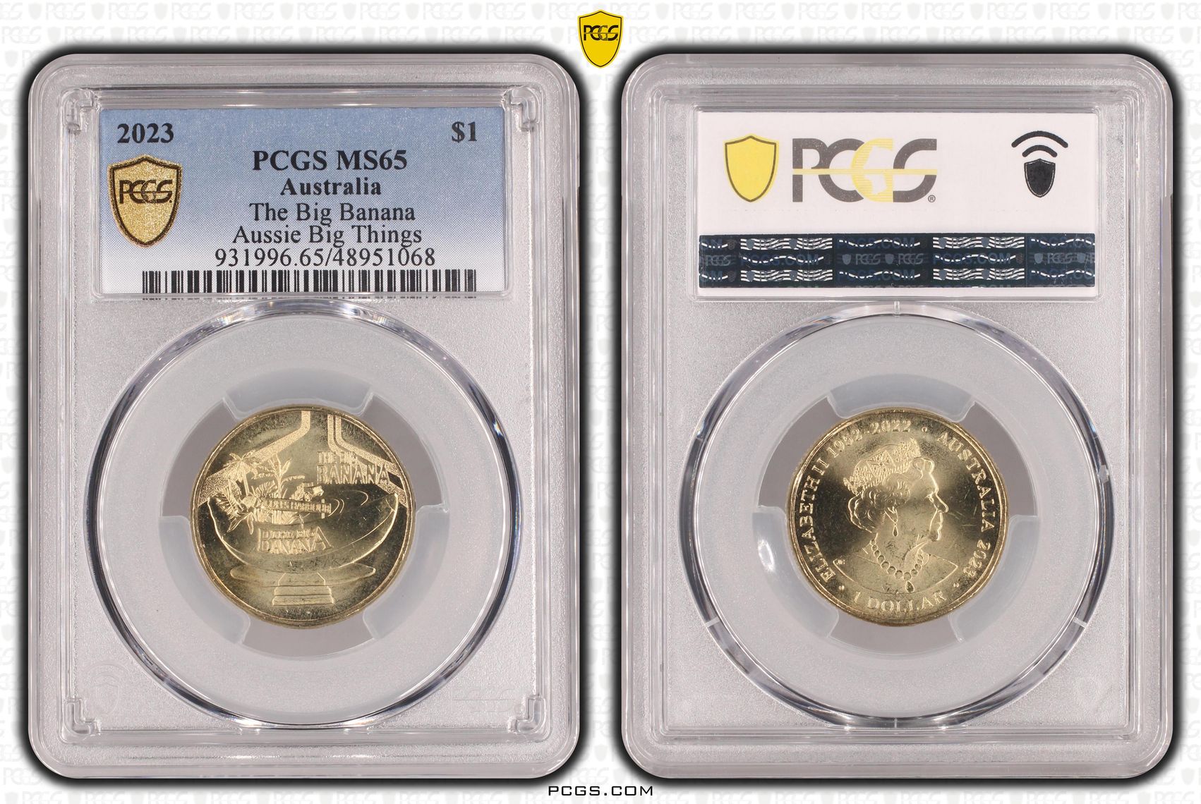 The Big Banana Aussie Big Things, One Dollar, 2023, PCGS MS65