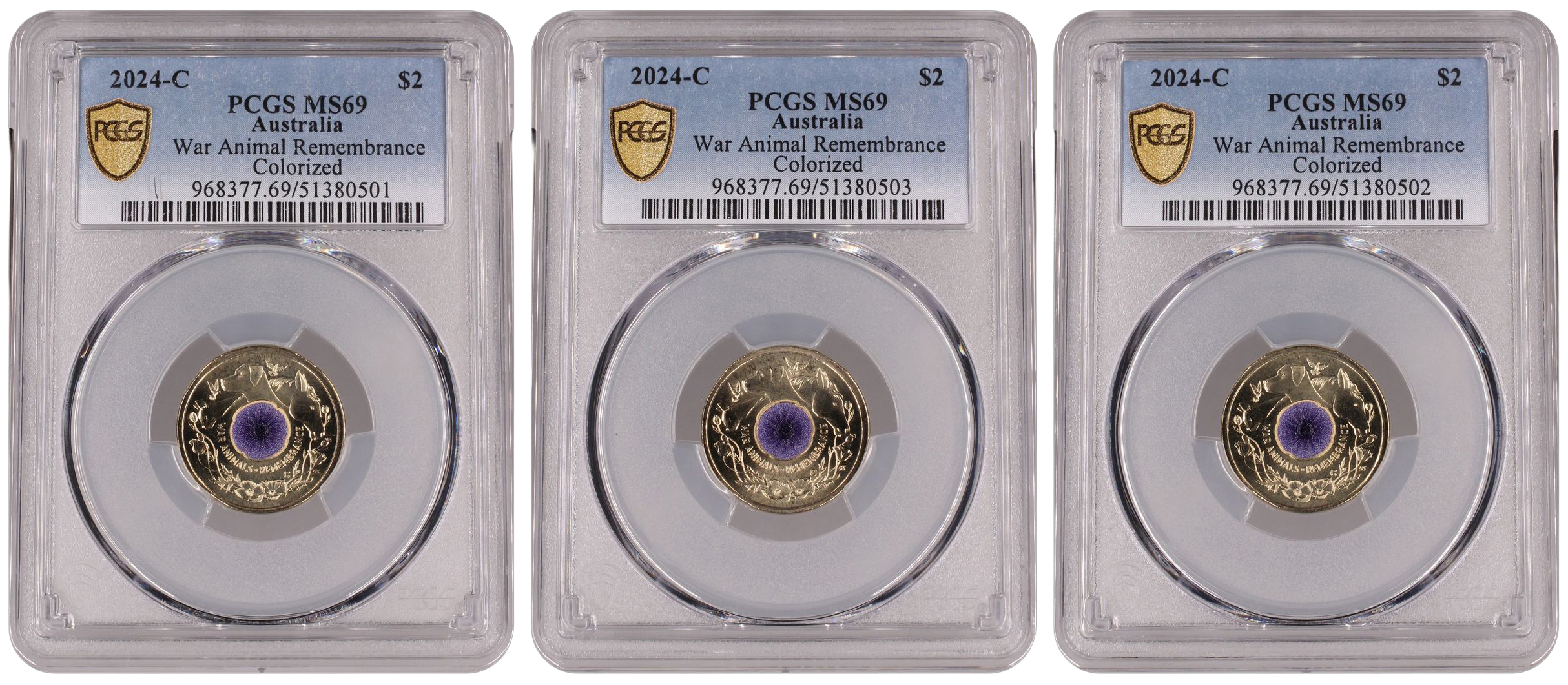 War Animal Remembrance Colorized, Two Dollar, 2024-C, PCGS MS69