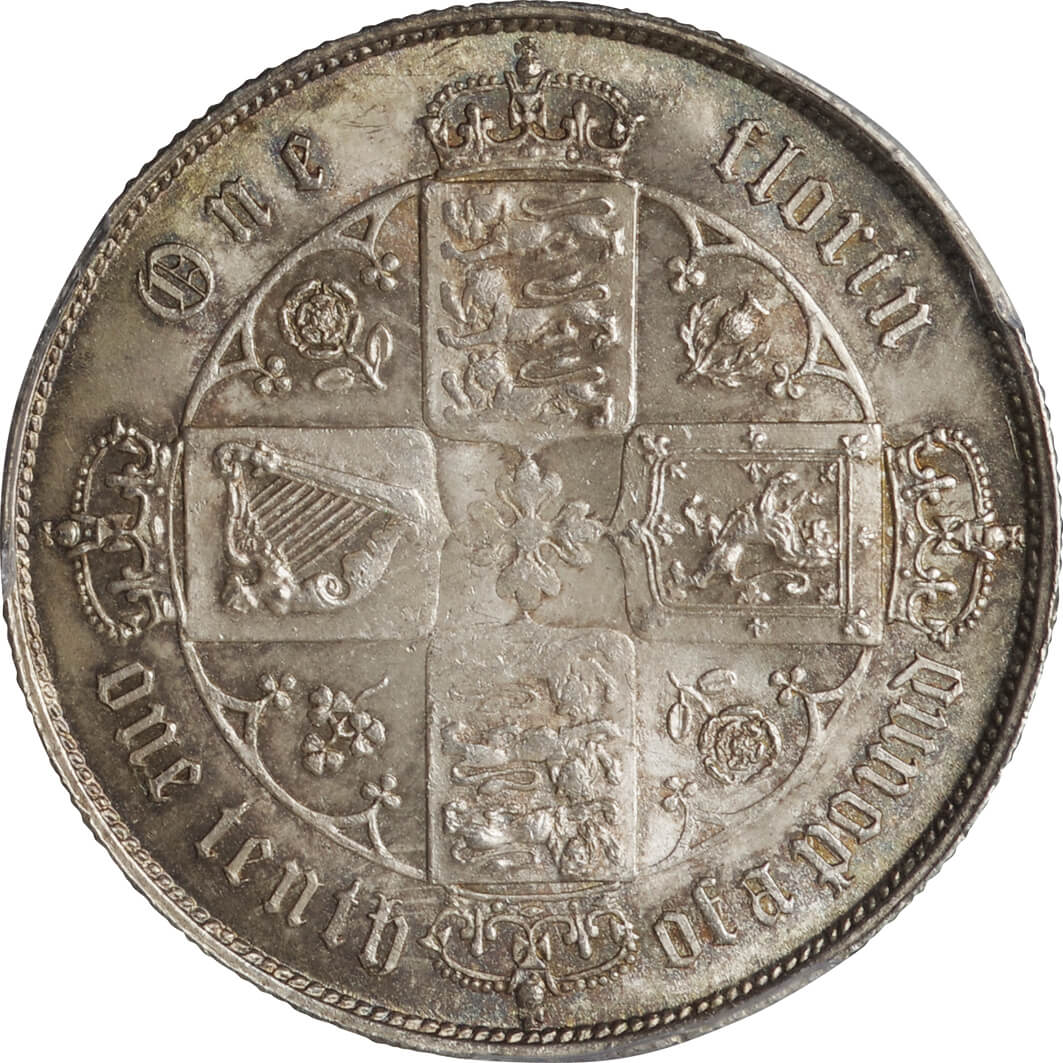 英国-GB. silver. 1859. 1. Florin. PCGS MS64. 未使用. UNC