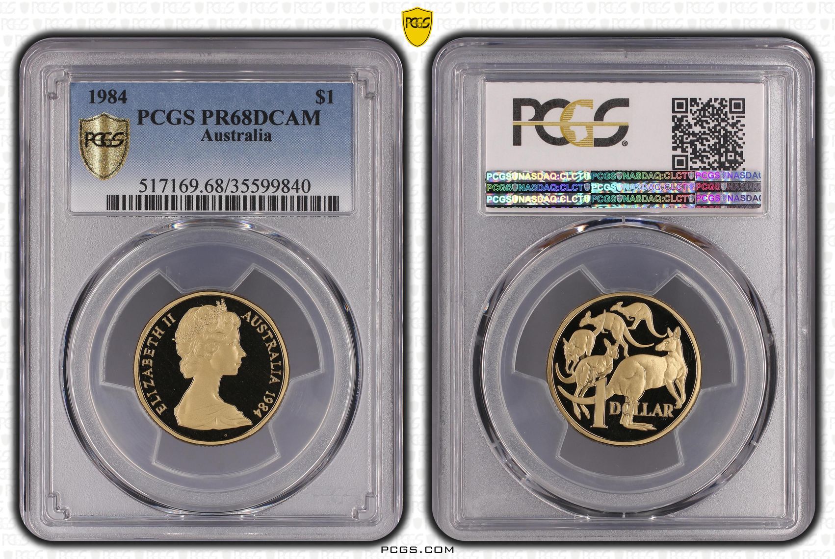 1984 Australia One Dollar, $1 PCGS - PR68DCAM -840