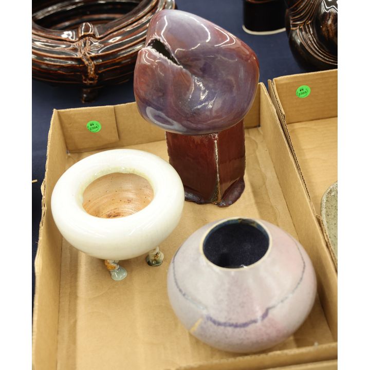 Box 3pc Ed Brannon Flambe Vessel etc.