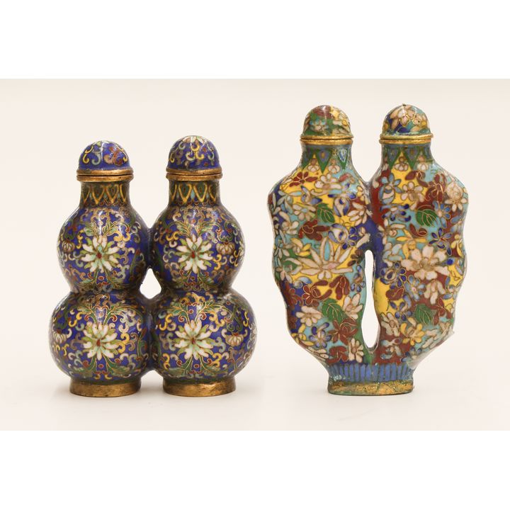 2pc Chinese Cloisonne Double Snuff Bottles