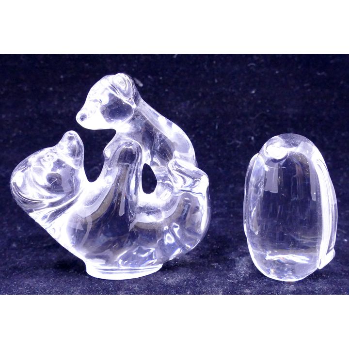 2pc Sevres Crystal Animal Etc.