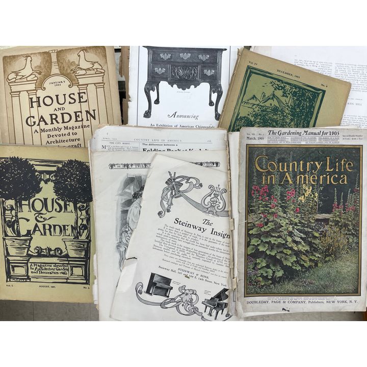 Box Antique Magazines- Home & Garden, Country Life in America, Etc. AS IS