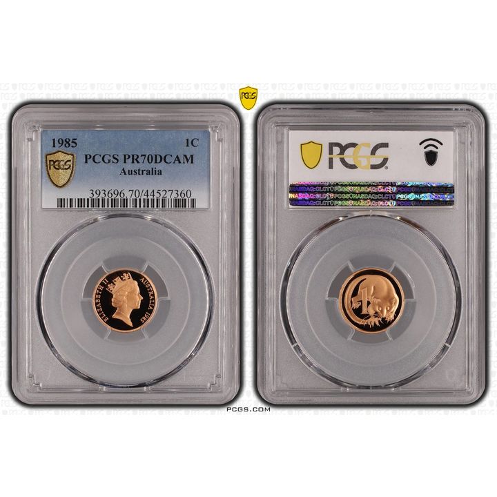 1985 Australian One Cent, 1c Proof PCGS - PR70DCAM POP 34/0 -360