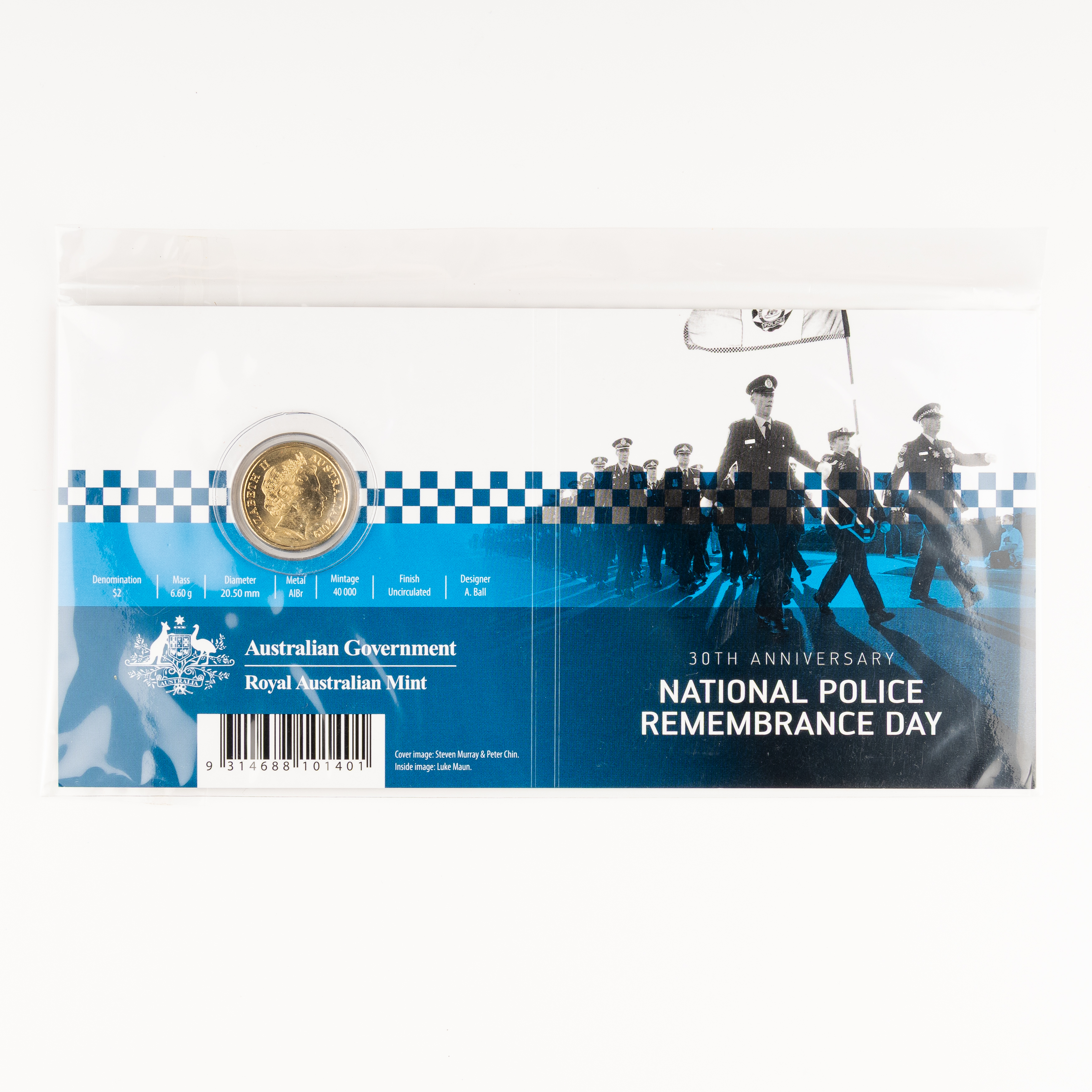 Elizabeth II, Police Remembrance Day, Two Dollars, 2019-C, UNC