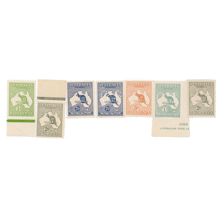 Mint Kangaroos, Halfpenny - One Shilling, 1913 - 1915,