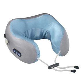 Multi functional Portable Pain Relief U shaped Neck Shoulder Massage Pillow Grey / Blue | DEFECTIVE