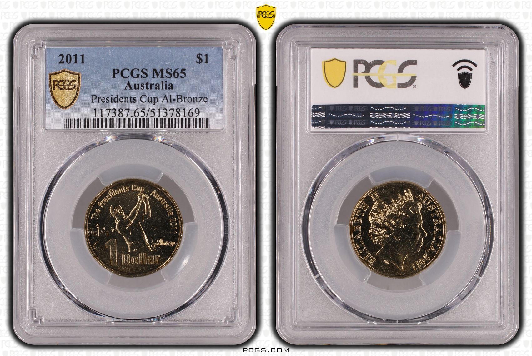 Presidents Cup Al-Bronze, One Dollar, 2011, PCGS MS65